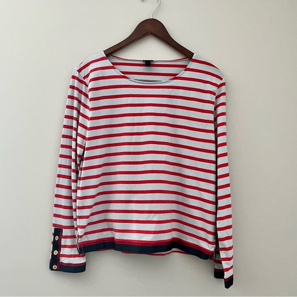 J.Crew Grosgrain Ribbon Striped Nautical T-shirt - Picture 2 of 9